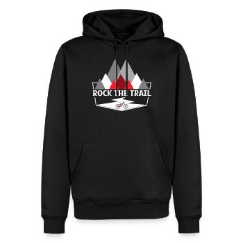 Rock The Trail Mountainbike Quote MTB - Men’s Premium Organic Hoodie - black - Front - Nico (187cm)