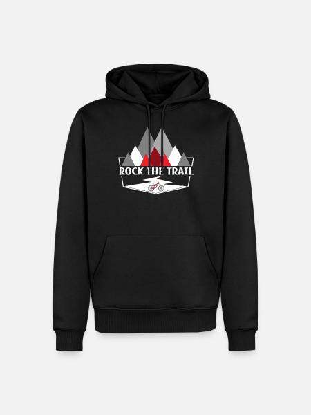 Rock The Trail Mountainbike Spruch MTB - Herre Premium økologisk hoodie - sort