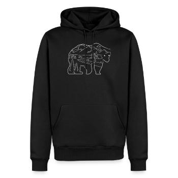 Bear Mountain Bike Hiking Camping - Men’s Premium Organic Hoodie - black - Front - Nico (187cm)