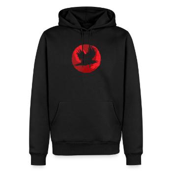 Gothic Skull-Red Moon-Black Crow - Men’s Premium Organic Hoodie - black - Front - Nico (187cm)