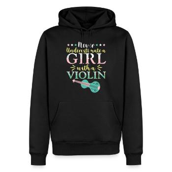 Violoniste Violoniste Fille Jamais - Sweat à capuche Premium bio Homme - noir - Devant - Nico (187cm)