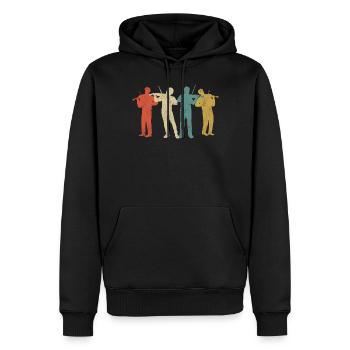 Violin Violinist Retro Vintage - Men’s Premium Organic Hoodie - black - Front - Nico (187cm)