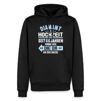 60 verheiratet Diamant Hochzeit 60.Hochzeitstag - Männer Premium Bio Hoodie - Schwarz - Vorne - Nico (187cm)
