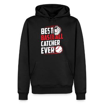 Bester Baseball Fänger Aller Zeiten Hobby Catcher - Männer Premium Bio Hoodie - Schwarz - Vorne - Nico (187cm)