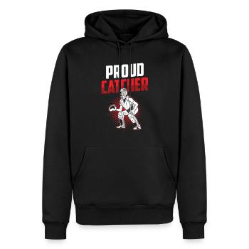 Proud Catcher Baseball Player Catcher Hobby - Men’s Premium Organic Hoodie - black - Front - Nico (187cm)