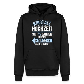 15 Verheiratete Kristall Hochzeit 15. Hochzeitstag - Männer Premium Bio Hoodie - Schwarz - Vorne - Nico (187cm)