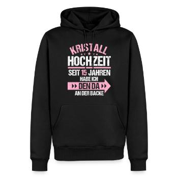 15 Verheiratete Kristall Hochzeit 15. Hochzeitstag - Männer Premium Bio Hoodie - Schwarz - Vorne - Nico (187cm)