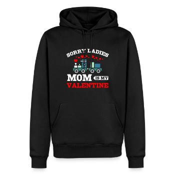 Sorry ladies mom is my valentine - Männer Premium Bio Hoodie - Schwarz - Vorne - Nico (187cm)