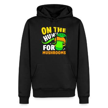 Auf Der Suche Nach Pilzen Pilze Pilzesammler - Männer Premium Bio Hoodie - Schwarz - Vorne - Nico (187cm)