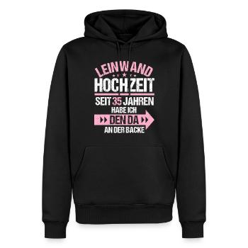 35 verheiratet Leinwand Hochzeit 35.Hochzeitstag - Männer Premium Bio Hoodie - Schwarz - Vorne - Nico (187cm)