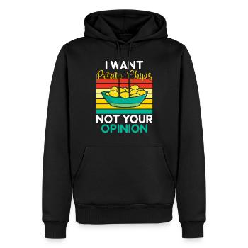 Kartoffelchips Geschenk - Männer Premium Bio Hoodie - Schwarz - Vorne - Nico (187cm)