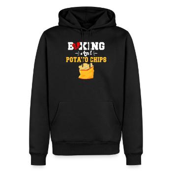 Cadeau de croustilles - Sweat à capuche Premium bio Homme - noir - Devant - Nico (187cm)
