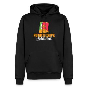 Cadeau de croustilles - Sweat à capuche Premium bio Homme - noir - Devant - Nico (187cm)