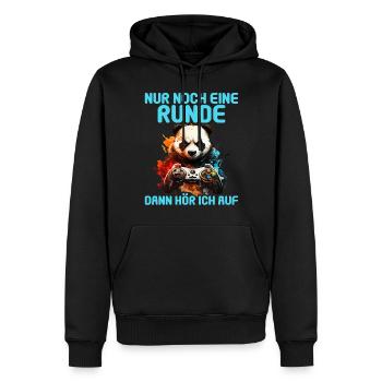 Nur noch eine Runde dann hör ich auf Kinder Gaming - Männer Premium Bio Hoodie - Schwarz - Vorne - Nico (187cm)