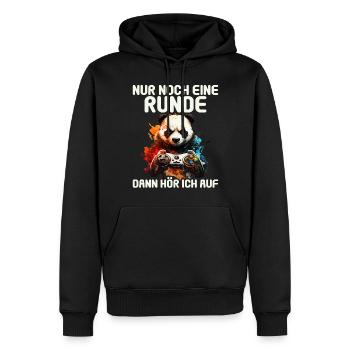 Nur noch eine Runde dann hör ich auf Kinder Gaming - Männer Premium Bio Hoodie - Schwarz - Vorne - Nico (187cm)