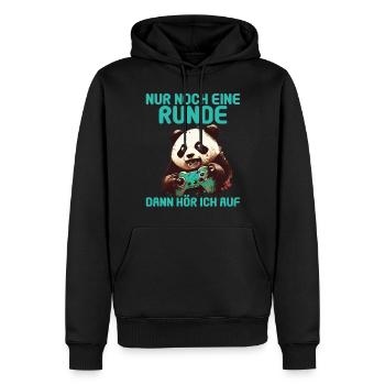 Nur noch eine Runde dann hör ich auf Kinder Gaming - Männer Premium Bio Hoodie - Schwarz - Vorne - Nico (187cm)