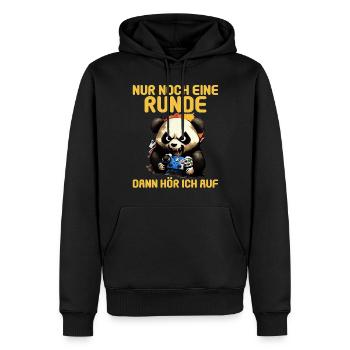 Nur noch eine Runde dann hör ich auf Kinder Gaming - Männer Premium Bio Hoodie - Schwarz - Vorne - Nico (187cm)