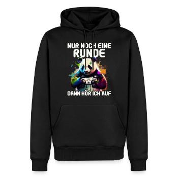 Nur noch eine Runde dann hör ich auf Kinder Gaming - Männer Premium Bio Hoodie - Schwarz - Vorne - Nico (187cm)