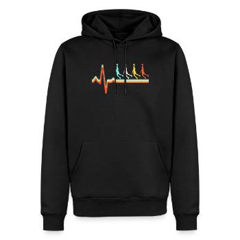 Basketball Retro Heartbeat - Men’s Premium Organic Hoodie - black - Front - Nico (187cm)