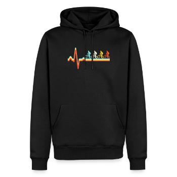 BMX Retro Herzschlag - Männer Premium Bio Hoodie - Schwarz - Vorne - Nico (187cm)