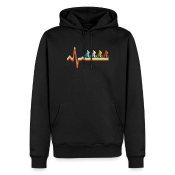 BMX Retro Herzschlag - Männer Premium Bio Hoodie - Schwarz - Vorne - Nico (187cm)