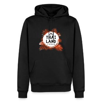 Tour de Thaïlande coloré - Sweat à capuche Premium bio Homme - noir - Devant - Nico (187cm)