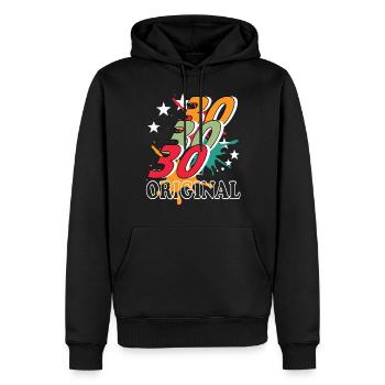 30 Jahre alt, Geburtsspruch - Männer Premium Bio Hoodie - Schwarz - Vorne - Nico (187cm)