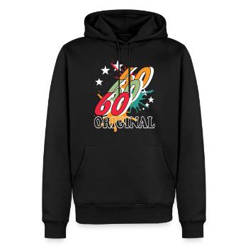 60 Jahre alt, Geburtsspruch - Männer Premium Bio Hoodie - Schwarz - Vorne - Nico (187cm)
