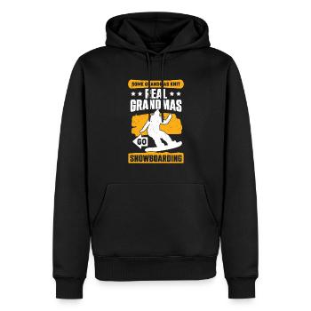 Snowboarding Alte Frau Oma Snowboarderin Geschenk - Männer Premium Bio Hoodie - Schwarz - Vorne - Nico (187cm)