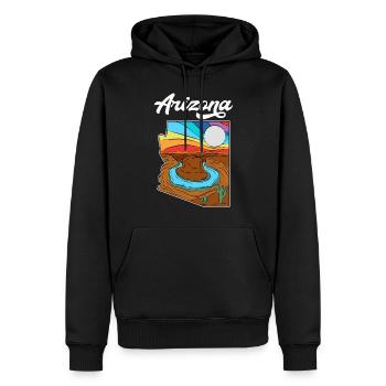 Arizona Vintage Retro USA Road Trip - Sweat à capuche Premium bio Homme - noir - Devant - Nico (187cm)