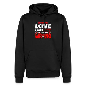 Soit vous aimez les coccinelles, soit vous êtes un - Sweat à capuche Premium bio Homme - noir - Devant - Nico (187cm)
