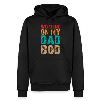 Dad Joke Pun Saying - Working on my Dad Bod - Men’s Premium Organic Hoodie - black - Front - Nico (187cm)