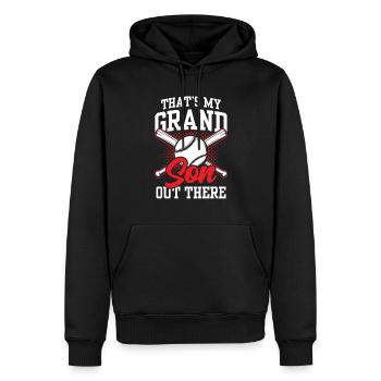 Das Ist Mein Enkel Da Draußen Beim Baseball Sport - Männer Premium Bio Hoodie - Schwarz - Vorne - Nico (187cm)