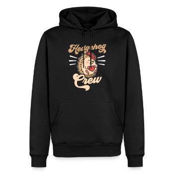 Hérisson équipe Mignons Paroles d’animaux de compagnie - Sweat à capuche Premium bio Homme - noir - Devant - Nico (187cm)