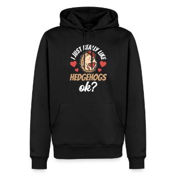 J’aime juste hérisson très dictons mignon animal de compagnie - Sweat à capuche Premium bio Homme - noir - Devant - Nico (187cm)