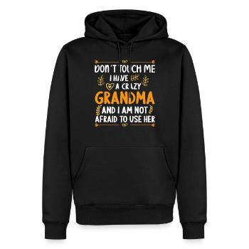 J’ai un petit-fils-petite-fille-grand-mère fou - Sweat à capuche Premium bio Homme - noir - Devant - Nico (187cm)