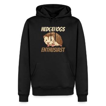 Hérisson Enthousiaste Pet Mignons Dictons - Sweat à capuche Premium bio Homme - noir - Devant - Nico (187cm)