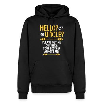 Hallo Onkel Bitte Hol Mich Hier Raus - Männer Premium Bio Hoodie - Schwarz - Vorne - Nico (187cm)