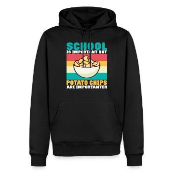 Cadeau de croustilles - Sweat à capuche Premium bio Homme - noir - Devant - Nico (187cm)