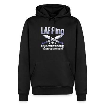 Larp Rpg Jeu de rôle Conception de jeux Larper - Sweat à capuche Premium bio Homme - noir - Devant - Nico (187cm)