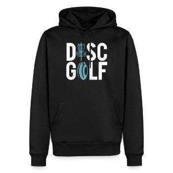 Lustiges Disc Golf & Ultimate Frisbee Spieler - Männer Premium Bio Hoodie - Schwarz - Vorne - Nico (187cm)