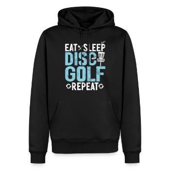 Lustiges Disc Golf & Ultimate Frisbee Spieler - Männer Premium Bio Hoodie - Schwarz - Vorne - Nico (187cm)