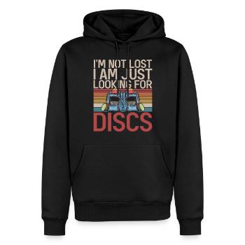 Lustiges Disc Golf & Ultimate Frisbee Spieler - Männer Premium Bio Hoodie - Schwarz - Vorne - Nico (187cm)