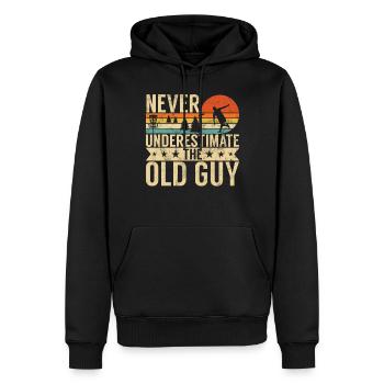 Fun Disc Golf & Ultimate Frisbee Player - Men’s Premium Organic Hoodie - black - Front - Nico (187cm)