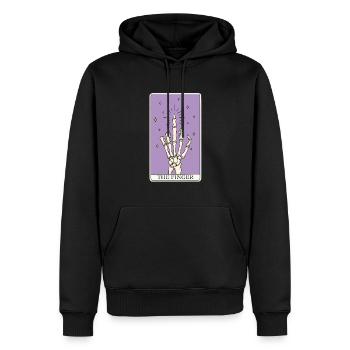 Sarcasme Tarot Card Finger pour un lecteur de tarot - Sweat à capuche Premium bio Homme - noir - Devant - Nico (187cm)