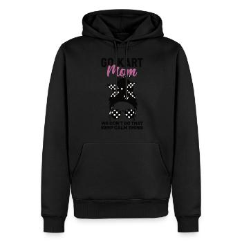 Faire du karting - Sweat à capuche Premium bio Homme - noir - Devant - Nico (187cm)