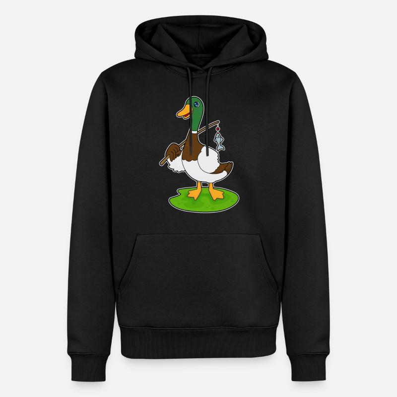 Ange pêcheur de canard - Sweat à capuche Premium bio Homme - noir