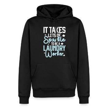 Wash workers - Men’s Premium Organic Hoodie - black - Front - Nico (187cm)