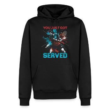 Badminton Lustiger Spruch Herren Badminton Design - Männer Premium Bio Hoodie - Schwarz - Vorne - Nico (187cm)