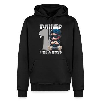 Baby 1. Geburtstag Junge Mädchen Like a Boss - Männer Premium Bio Hoodie - Schwarz - Vorne - Nico (187cm)